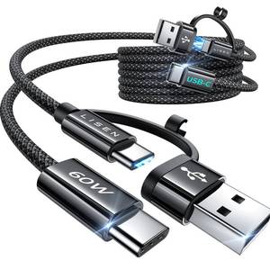 lot 12054 image: LISEN for iPhone 16 Type Charger Cable, 2 Pack6.6ft 60W USB C for iPhone Charger, Fast Charging USB A to USB C Cable for Apple USB to Cable Fit iPad mini Pro Air MacBook Samsung
