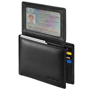 lot 12065 image: Sigtrenx Leather Wallets for Men, Genuine Leather Mens Wallet Bifold Rfid Blocking with 2 ID Windows (Black)