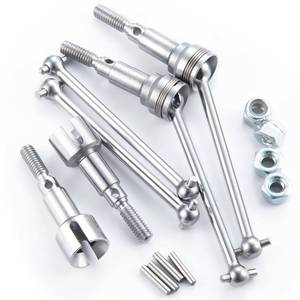 lot 12078 image: MORLORDY 4Pcs RC Front & Rear CVD Driveshaft 1 Set Metal Drive Shafts for 116 HBX 16889A, I-mex Katana, I-mex Shogun, Red-cat Volcano16 Upgrade Parts