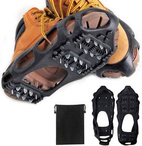 lot 12084 image: Ice Snow Traction Cleats Crampons Anti-Slip Snow Shoes Cleats Walking on Snow and Ice Winter Walking Boots Cleats for Men Women Hiking, Jogging (24 Steel Crampons,Szie S)