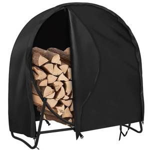 lot 12091 image: AKEfit 24 Inch Firewood Log Hoop Cover, Heavy Duty 600D Oxford Outdoor Waterproof Round Log Rack Cover with Zipper & 2 Windproof Buckle Straps & Drawstring