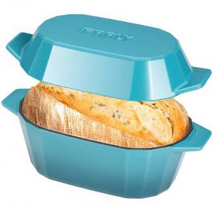 lot 13017 image: Enameled Cast Iron Dutch Oven for Bread Baking �� 3QT Oval Round Heavy Duty Bread Pan with Lid, Non-Stick Ceramic Coating,Loaf Cast Iron Bread Oven for Sourdough, Baking, Roasting, Braising, Stovetop & Oven Safe