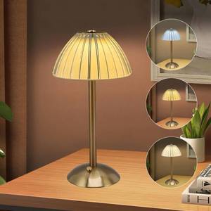lot 13027 image: Rechargeable Table Lamp, LED Cordless Desk Lamp, 700mAh Battery Operated Portable Table Light 3 Color Stepless Dimming Bedside Night Light for Restaurant Bar Coffee Shop