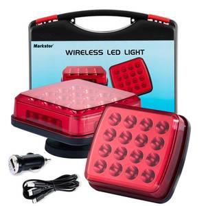 lot 13032 image: Markstor Wireless LED Road Flares for Emergency,Rechargeable Safety Flashing Lights for Vehicles,Portable Strobe Light Magnetic Emergency Strobe Light Kit for Truck(Red)