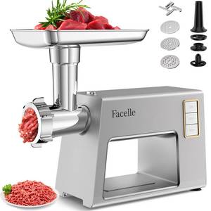 lot 13036 image: Facelle Electric Meat Grinder for Home Use, Mincer Machine with Stainless Steel Blades & 3 Grinding Plates,Sausage Stuffer & Kubbe Kit, Food Grinder for Burgers, Kibbeh, Beef Sticks, Chicken Patties