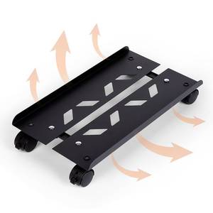 lot 13045 image: Hovadova Mobile PC Tower Stand, Adjustable Metal Computer Tower Stand, PC Floor Stand with 4 Locking Caster Wheels, CPU Holder for Office,Gamers and Students