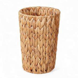 lot 13047 image: PINXIURY Trash Can, Boho Wicker Waste Basket, Natural Woven Trash Bin, Round Trash Cabinet, Tilt Out Trash Can Cabinet for Bathroom, Office, Bedroom, Water Hyacinth 2 Gallon