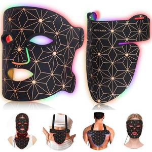 lot 13068 image: Red Light Therapy for Face and Neck, 8 Colors LED Face Mask Light Therapy with 850NM Near Infrared, 3000 mAh Rechargeable 6-In-1 Red Light Therapy Mask Set Skin Care Device for Skin Rejuvenation