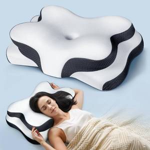 lot 13982 image: Osteo Sustained Cervical Health Neck Pillow, Contour Zoned Design Ergonomic Pillow for Pain Relief, No-Temperature Affected Memory Foam Pillows, Cooling Pillow Support Side, Back, Stomach Sleeper