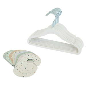 lot 13983 image: 3 Sprouts velvet hanger cream & terrazzo closet divider set