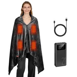 lot 13990 image: HychYAYA Cordless Portable Heated Blanket Battery Operated, 20000mAh Battery Rechargeable Heated Blanket with 3 Heating Levels, 70x40 USB Wearable Electric Blankets for Camping, Home, Office, Car.