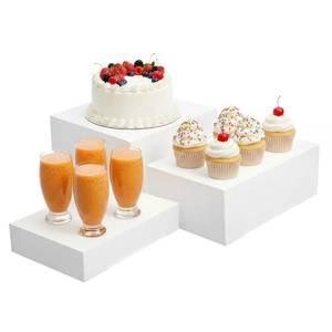 lot 13993 image: HaiFafafaing 3 Pcs Buffet Risers Extra Large 12��11��10�� White Food Risers For Buffet Table Display Stand Acrylic Cube Boxes With Hollow Bottoms Dessert Table Display Set Collectibles Jewelry