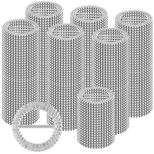 lot 14142 image: YUENPUN 200 PCS 2.5 Inch Silver Chair Sash Buckles, Rhinestone Ribbon Buckle, Round Elegant Premium Sash Buckles, Chair Sash Ribbon Slider, Chair Decoration for Wedding Banquets Party Home Use