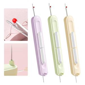 lot 14152 image: Needle Threaders, 3PCS 2 in 1 Needle Threader Seam Ripper for Hand Stitching, Upgraded Automatic Needle Threader with Stretchable Thread Insertion Needles, Sewing Supplies, Sewing Stitch Remover Tool
