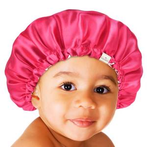 lot 14174 image: YANIBEST Baby Satin Bonnet Sleep Cap - Double Layer Reversible Adjustable Silky Satin Cap for Infant Toddler(5-12 Years,Hot Pink)
