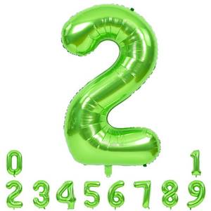 lot 14178 image: TONIFUL 40 Inch Large Green Numbers Balloons 0-9, Number 2 Digital 2 Helium Foil Mylar Big Number Balloons for 2026 Graduation New Year Eve Birthday Party Anniversary Supplies Decorations