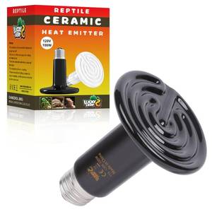 lot 14180 image: LUCKY HERP Reptile Heat Lamp - 100W Ceramic Heat Emitter Reptile Heat Lamp Bulbs (1 Pack), No Light Ceramic Heat Bulb, Heat Lamp for Reptiles Amphibian Chicken Pet Brooder Coop Lizard Turtle