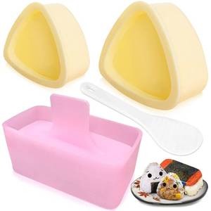 lot 14188 image: Onigiri Mold, 3 Pack Musubi Press Maker Triangle Rice Ball Mold Maker for Kid Lunch Bento and Home DIY