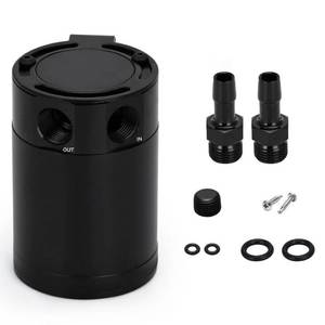 lot 14199 image: PQY Baffled Oil Catch Can Kit Universal 2 Port Aluminum Oil Separator Reservoir Tank