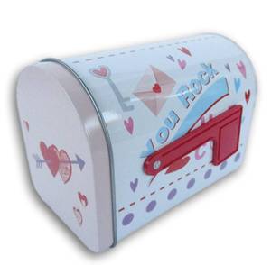 lot 14211 image: Craft Supply Valentines Day Mailbox Gift Container - 5.25 x 3.75 x 3 Inches (White & Pink)