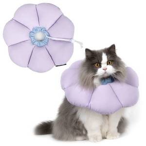 lot 14216 image: Cat Cone Collar,Cute Waterproof Cat Recovery Collar,Anti-Bite Lick Wound Healing Safety Elizabethan e Collar for Cats,Purple Flower All-Season Style��