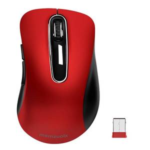 lot 14219 image: memzuoix 2.4G Wireless Mouse, 1400 DPI Mobile Optical Cordless Mouse with USB Receiver, Portable Computer Mice for Laptop, PC, Desktop, MacBook, 5 Buttons, Red