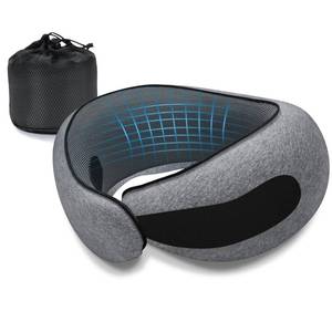 lot 14231 image: Dujuanus Neck Travel Pillows for Airplanes Memory Foam Neck Comfort Pillow Compact Ergonomic Design Sleeping Essentials for Long Flights Car Rides and Home Use (Grey)