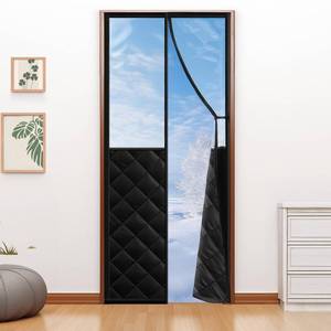 lot 14242 image: Magnetic Thermal Insulated Door Curtain for 34x 78 Doors, Visible Door Cover for Home RV Heat Insulation, Magnetic Closure Thick Blanket for Doorway to Keep Warm in Winter Cool in Summer