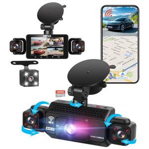 lot 14269 image: 4 Channel Dash Cam 360° View 5G WiFi & APP Control, GEMEK 2K Front and Rear Inside, Left Right Dash Camera for Cars Free 64GB TF Card, G-Sensor, Night Vision, 24H Parking Mode