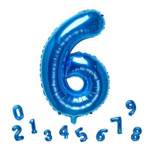 lot 14285 image: 32 Inch Blue Number 6 Balloons Foil Ballon Digital Birthday Party Decoration Supplies (Blue Number 6 Balloon)