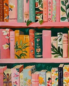 lot 14286 image: Mosaflare Paint by Numbers for Adults Beginner, Bookshelf Adult Paint by Number Kits on Canvas, DIY Acrylic Oil Easy Painting by Numbers for Home Wall Decor 16X20 inch (Without Frame)