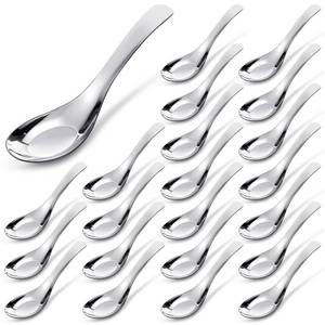 lot 14288 image: Tioncy 24 Pcs Stainless Steel Soup Spoons Mirror Polished Asian Soup Spoons for Bouillon Dessert Cereal Ramen Pho Wonton Dumpling Noodles