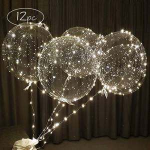 lot 14294 image: Lightsfever LED Light up Party Balloons with Batteries, 22 inch warm white Big Size Clear Bobo Balloons for Helium or Air, thanks giving party balloons(12 pack warm white)