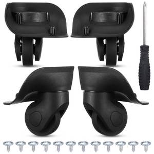 lot 14301 image: IANFAN 4 Pcs Luggage Wheels Replacement Kit for Suitcase, Suitcase Caster Repair Kits with Screw Replacement Left and Right 360° Silent Spinner Wheels for Travel Suitcases (Black, Large)