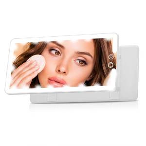 lot 14304 image: Car Visor Vanity Mirror with Light, Rechargeable Dimmable Touch LED Sun Visor Mirrors, Large Detachable Vanity Makeup Mirror with 3 Color Modes for Truck SUV Car Accessories Essential for Women(White)