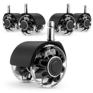 lot 14305 image: Office Chair Caster Wheels (Set of 5),Heavy-Duty Chair Wheels Support 2200lbs,Mute Rubber Chair Casters for Hardwood Floors and Carpet,2 Inch Universal Fit (Black)