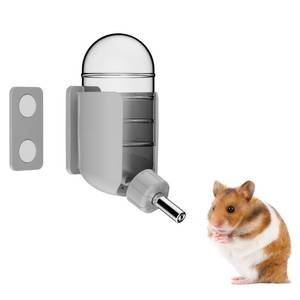 lot 14307 image: Hamster Water Bottle with Magnetic Holder, Freestanding Water Bottle for Glass Tanks, Suitable for Syrian Dwarf Hamsters Gerbils Mice Rats Degus (Grey, 4 oz (Magnetic-Mounted))