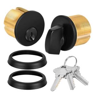lot 14310 image: Reetometal Brass Mortise Lock Cylinder with Thumbturn for Standard Commercial Storefront Door Lock Replacements with 3 Keys, Adams Rite Style Cam