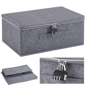 lot 14313 image: Briwooody Discreet Lockable Toy Bag Storage Organizer Toy Bag Storage Bins Case with Zipper Lid for Women and Men Clothes Container(Gray,15 x 10 x 6.3 Inch)