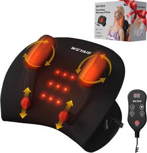 lot 17310 image: weyais Neck Massager Pillow, Neck and Shoulder Relaxer with Heat, 3 Modes and Strengths, Neck Massager for Pain Relief Deep Tissue, Remote Control, Gift for Women Men Parents Christmas,Black