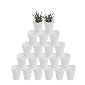 lot 17318 image: XXYXXY 2.95 inch Clay pots mini Craft Nursery Cactus pots Permeable Succulent Pottery pots DIY Home Office Desktop Window sill Decoration Wedding-White (20)