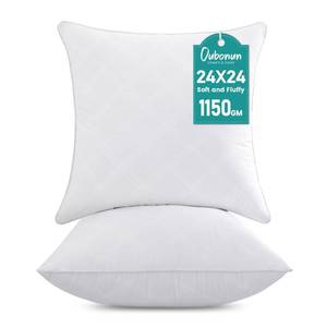 lot 17326 image: Oubonun 24x24 Throw Pillow Inserts Set of 2, White Square Interior Sofa Pillow Inserts, Decorative Pillow Insert Pair for Couch Bed Living Room
