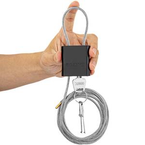 lot 18099 image: BOZZYS Cable Lock with 3 Keys  L 6.56ft(2m),D 16in(4mm) Adjustable Steel Cable Padlock  Aluminum Locks for Bikes, Gate, Lockers & Outdoor Gear  Weatherproof & Black
