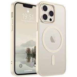 lot 18100 image: SUPFINE Magnetic for iPhone 13 Pro Case (Compatible with MagSafe) (Military Grade Drop Protection) Slim Translucent Matte Shockproof with Anti-Fingerprint Phone Case,Antique White