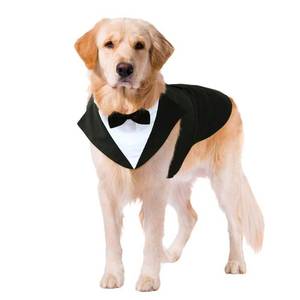 lot 18110 image: Kuoser Dog Tuxedo Dog Suit and Bandana Set, Dogs Tuxedo Wedding Party Suit, Doggy Prince Bow Tie Shirt Formal Pet Wedding Attire for Large Medium and Small Dogs Golden Retriever Samo Bulldogs