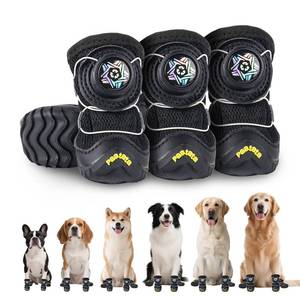 lot 18124 image: paatata Dog Shoes for Large Small Medium Dogs Knob Breathable Dog Boots & Paw Protectors Non-Slip Dog Shoes for Hot Pavement,Rain,Snowy Day Indoor Outdoor 4pcs (Black, 6)