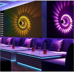 lot 18127 image: Colorful RGB Spiral Hole Wall Lamp Surface Wall Install Home Decor LED Light Luminaire Lighting