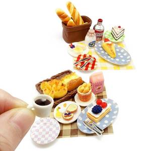 lot 18128 image: PRETTYLIFE 30pcs Miniature Breakfast Food Kit Cute 112 Mini Cakes Toast Dessert Juice Milk Plates Knife Fork Dollhouse Kitchen Scene Accessories Micro Landscape Decoration