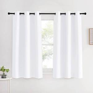 lot 18157 image: NICETOWN Draperies Curtains Panels, 2 Panels, 42 by 60, White, Blocking Out 50% Sunlight Window Treatment Curtains, Grommet Top Small Window Drapes for Bedroom