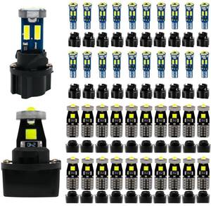 lot 18162 image: WLJH 40 Pack 194 168 T10 T5 LED Bulbs With Sockets, Non Polarity, Dimmable, For Dash Cluster Dome Map Door Trunk Parking License Plate Lights,300 LM Interior & Exterior Replacement, Bright White